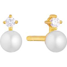 Sif Jakobs Adria Uno Piccolo Earrings - Gold/Pearls/Transparent