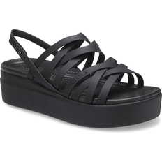 Wedge Sandals Crocs Brooklyn Strappy Low Wedge - Black