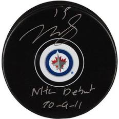 Fanatics Winnipeg Jets Mark Scheifele Autographed Hockey Puck with NHL Debut 10/9/11 Inscription