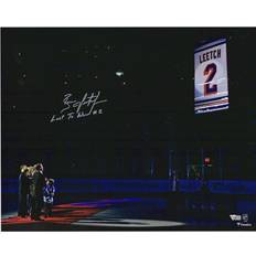 Fanatics New York Rangers Brian Leetch Autographed Jersey Retirement Banner Raising Photograph with Last to Wear #2 Inscription