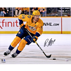 Fanatics Nashville Predators Roman Josi Autographed Gold Jersey Skating Photograph