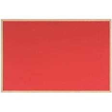 Red Bulletin Boards Bi-Office Double-Sided Cork and Felt Board (600x900mm)