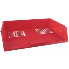 Red Letter Trays Q-CONNECT Wide Entry Letter Tray Red KF21691 KF21691