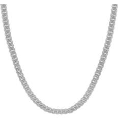 Very Flat Curb Chain Necklaces - Silver
