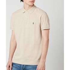 Polo Ralph Lauren Beige Polo Shirts Polo Ralph Lauren Men's Mesh Knit Slim Fit Shirt Expedition Dune Heather