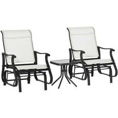 OutSunny Outdoor Gliders Set Bistro Set, 1 Table incl. 2 Chairs