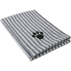 Zingz & Thingz Imports CAMZ36571 Grey Stripe Embroidered Paw Pet Towel