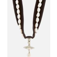 Vivienne Westwood Aleksa Choker - Silver/Brown/Pearl/Transparent