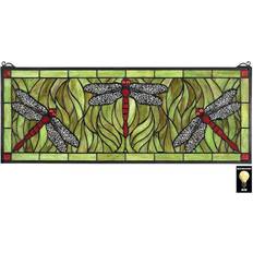 Design Toscano TF10021 Emerald Green Dragonfly Stained Framed Art