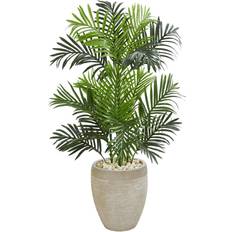 Beige Artificial Plants Nearly Natural Paradise Palm Artificial Tree in Sand Colored Planter Artificial Plant