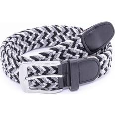 Duke Mens Quinn Braided Stretch Belt (Grey/White/Black)