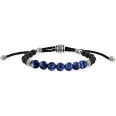 Corded Bolo Bracelet - Silver/Onyx