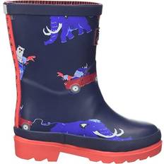 Joules Kid's Welly Print Rubber Wellies - Navy Animal