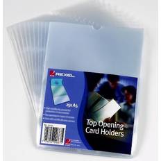 Rexel Clear Card Holder Polypropylene Wipe-clean Top-opening A5 Ref