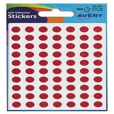 Avery Coloured Labels Round 8mm DIA Red (560 Labels) PK10