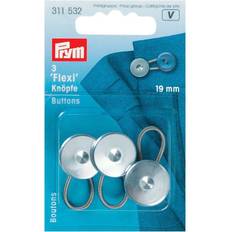 Prym Flexi Buttons, Pack of 3, 19mm, Silver