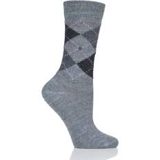 Burlington Pair Charcoal Whitby Extra Soft Argyle Socks Ladies 3.57 Ladies