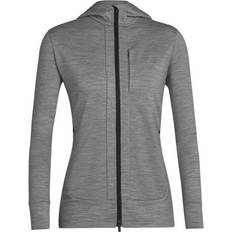 Icebreaker Women's Merino Quantum III Long Sleeve Zip Hoodie - Metro Heather/Black