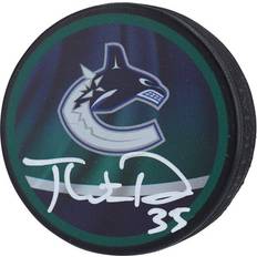 Fanatics Vancouver Canucks Thatcher Demko Autographed Reverse Retro Logo Hockey Puck