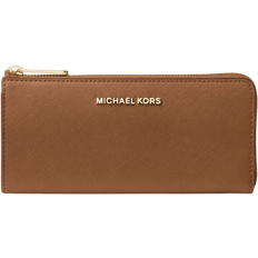 Michael Kors Jet Set Travel Large Saffiano Leather Quarter-Zip Wallet - Brown