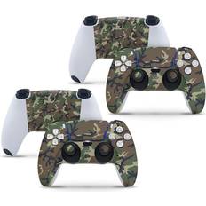 PlayStation 5 Gaming Sticker Skins giZmoZ n gadgetZ PS5 2 x Controller Skins Full Wrap Vinyl Sticker - Grey Camouflage