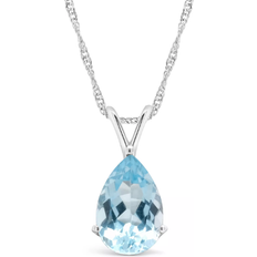 Pendant Necklace - Silver/Topaz