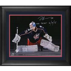 Fanatics Columbus Blue Jackets Joonas Korpisalo Framed Autographed Photograph with NHL Debut 12/14/15 Inscription Limited Edition of 15