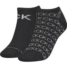 Calvin Klein Cotton Socks Calvin Klein Sneaker All Over Logo Socks 2-pack - Black