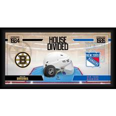 Fanatics Boston Bruins vs. New York Rangers Framed House Divided Hockey Collage