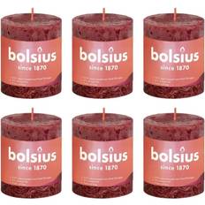 Bolsius Rustic Pillar Shine 4 pcs 80x68 mm Velvet Red Candle