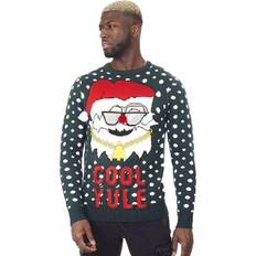 Brave Soul Mens Cool Yule Christmas Jumper (Pine Green)