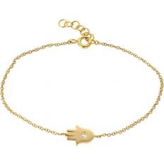 Zoe Lev Hamsa Bracelet - Gold/Diamond