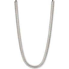 Anne Klein Silver-Tone Flat Chain Necklace