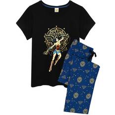 Blue - Women Pyjamas Wonder Woman Womens/Ladies Long Pyjama Set (Black/Blue)