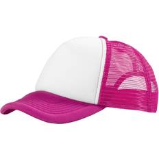 Bullet Trucker Panel Cap (One Size) (Pink/White)