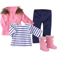 Teamson Sophias Jacket Leggings T-Shirt & Rain Boots For 18" Dolls