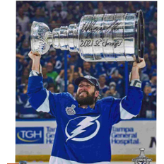 Fanatics Tampa Bay Lightning Nikita Kucherov Autographed 2021 Stanley Cup Champions 16" x 20" Raising Cup Photograph with "2021 SC Champs" Inscription