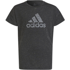 Adidas Girl's Future Icons Cotton Loose Badge Of Sport T-shirt - Black Melange/White (HM2646)