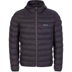 Polyamide Jackets HUGO BOSS Water Repellent Puffer Jacket with Branded Trims - Black