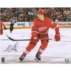 Fanatics Detroit Red Wings Autographed 16" x 20" Red Jersey Skating Photograph Moritz Seider