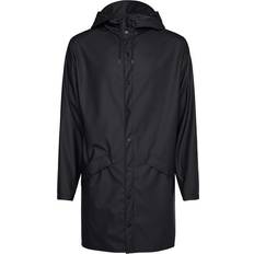 M - Women Rain Clothes Rains Long Jacket Unisex - Black