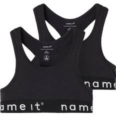 Organic Cotton Bralettes Name It Short Top without Sleeves 2-pack - Black