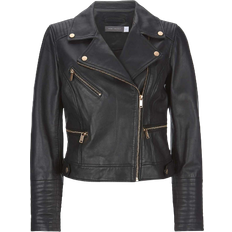 Mint Velvet Casual Leather Jacket - Black
