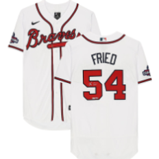 Fanatics Atlanta Braves Max Fried 54. Autographed Nike Authentic 2021 World Series Patch Jersey