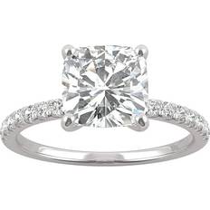 Charles & Colvard Moissanite Engagement Ring - Silver/Diamond