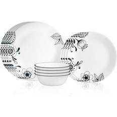 Corelle Floral Noir Dinner Set 12pcs