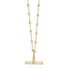 Daisy Stacked T-Bar Necklace - Gold