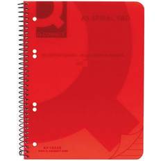 Red Notepads Q-CONNECT Spiral Bound Polypropylene Notebook 160pp A5 Pk5- KF10035