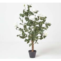 Homescapes Artificial Peony Tree in Black Pot, 100 cm Tall Christmas Tree