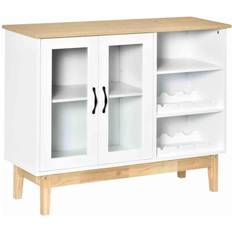 Wine rack cabinet Homcom Modern Wine Cabinet White Wine Rack